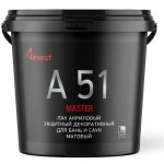 Лак акриловый Аквест-51 для бань и саун матовый бесцветный 1 кг