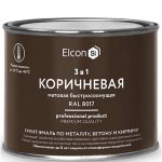 Грунт-эмаль по ржавчине Elcon 3 в 1 матовая Ral 8017 коричневая 0,4 кг