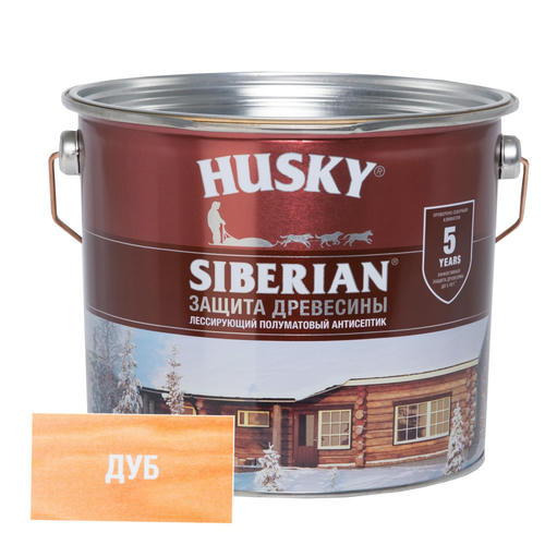 Антисептик HUSKY SIBERIAN полуматовый дуб 2,7л