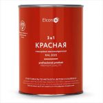 Грунт-эмаль Elcon 3 в 1 глянцевая красная RAL 3020 0,8 кг
