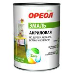 Эмаль универсальная акриловая Ореол, глянцевая, черная, 0,9 кг