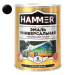 Эмаль алкидная HAMMER ускоренной сушки 0,9кг черная