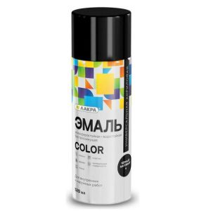 Эмаль аэрозольная Лакра Color универсальная черная матовая 4 520 мл