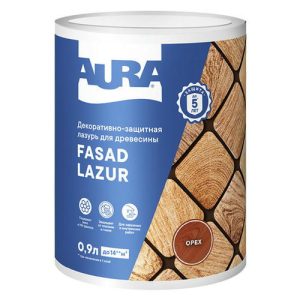 Средство деревозащитное Aura Fasad Lazur орех 0,9л