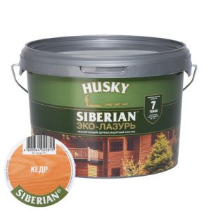 Защит. декор. покрытие HUSKY SIBERIAN ЭКО-ЛАЗУРЬ полуматовый кедр 2,5л