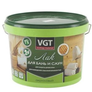 Лак по дереву акриловый VGT для бань и саун 2,2 кг