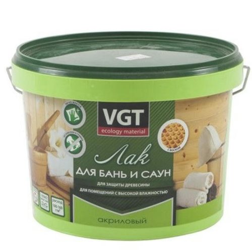 Лак по дереву акриловый VGT для бань и саун 2,2 кг