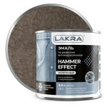 Эмаль по ржавчине ЛАКРА с молотковым эффектом коричневая 0,8 кг