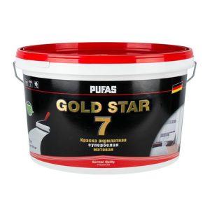 Краска акрилатная Pufas Gold Star 7 основа D матовая (9 л)