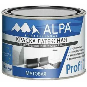 Краска латексная ALPA Profi 7 матовая белая (0,5л)