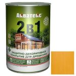 Покрытие алкидное защитно-декоративное для древесины Акватекс 2 в 1 полуматовое Калужница 0,8 л