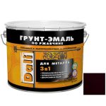 Грунт-эмаль по ржавчине Dali 3 в 1 гладкая RAL 3005 винно-красная 10 л