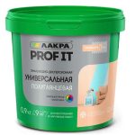 Эмаль универсальная Лакра Prof it ВД База С полуглянцевая 0,9 кг