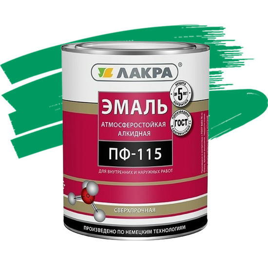 Эмаль Лакра ПФ-115 ярко-зеленая 1 кг