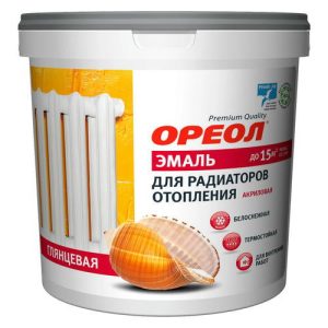 Эмаль для радиаторов отопления Ореол, акриловая глянцевая 0,8 кг