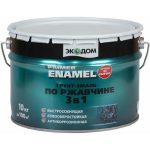 Грунт-эмаль по ржавчине 3в1 ЭКОДОМ полуматовая цвет Черный 9005 (10кг)