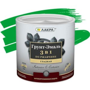 Грунт-эмаль Лакра 3 в 1 по ржавчине зеленая 0,8 кг