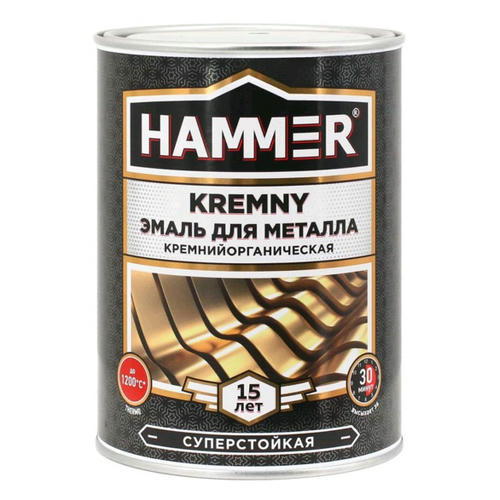 Эмаль термостойкая HAMMER Kremny для металла 0,8кг черная RAL9004