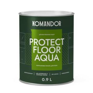 Эмаль KOMANDOR Protect Floor Aqua для пола база С 0,9 л бесцветная