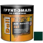 Грунт-эмаль по ржавчине Dali 3 в 1 гладкая RAL 6005 зеленый мох 0,75 л