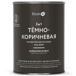 Грунт-эмаль по ржавчине Elcon 3 в 1 матовая Ral 8019 темно-коричневая 0,8 кг