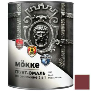 Грунт-эмаль алкидно-уретановая Mokke 8936 3 в 1 красно-коричневая 0,9 кг