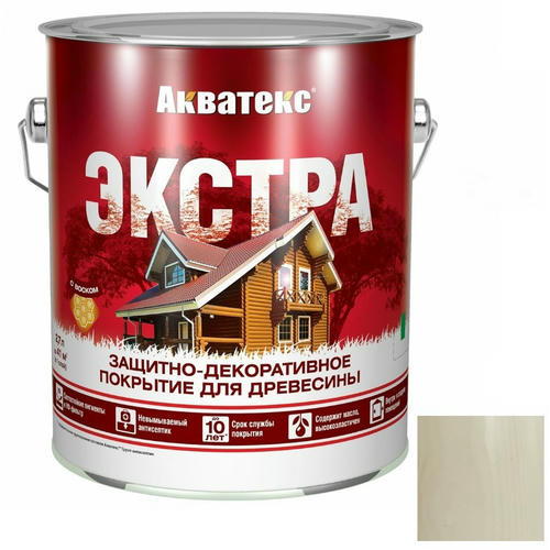 Покрытие алкидное защитно-декоративное для древесины Акватекс Экстра полуглянцевое Ваниль 2,7 л