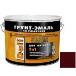 Грунт-эмаль по ржавчине Dali 3 в 1 гладкая RAL 3011 красно-коричневая 10 л