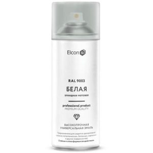 Эмаль аэрозоль алкидная универсальная Elcon белая матовая 520 мл RAL 9003