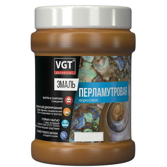 Эмаль универсальная VGT перламутровая бронза 10 кг