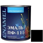 Эмаль Простокрашено ПФ-115 черная глянцевая 2,7 кг