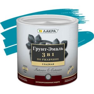 Грунт-эмаль Лакра 3 в 1 по ржавчине голубая 0,8 кг