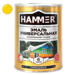 Эмаль алкидная HAMMER ускоренной сушки 0,9кг желтая