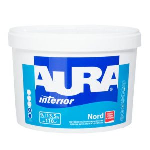 В/Д краска интерьерная AURA Nord 9л