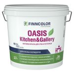 Краска акриловая FINNCOLOR Oasis Kitchen&Gallery для стен и потолков база A 2,7л белая