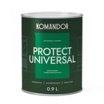 Эмаль универсальная KOMANDOR Protect Universal база С 0,9 л полуматовая бесцветная