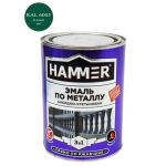 Эмаль-грунт по металлу HAMMER 0,9кг RAL6005 зеленый мох