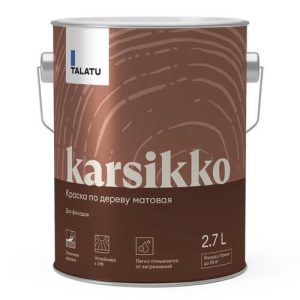Краска полиакриловая TALATU Karsikko База С по дереву для фасадов 2,7 л бесцветная