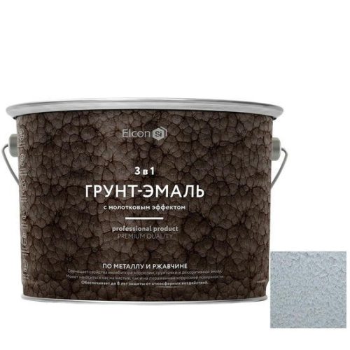 Грунт-эмаль Elcon Smith 3 в 1 с молотковым эффектом серебро 2 кг