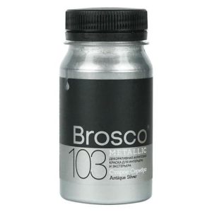 Краска акриловая DEL BROSCO Metallic интерьерная 0,1л старое серебро
