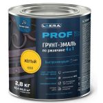 Грунт-эмаль по ржавчине 4 в 1 Лакра Prof it желтый 2,8 кг