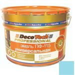 Эмаль универсальная DecoTech Professional ПФ-115 голубая под RAL5012 10 кг