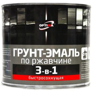 Быстросохнущая грунт-эмаль по ржавчине 3 в 1 Optima, белая, 1,7 кг