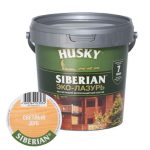 Защит. декор. покрытие HUSKY SIBERIAN ЭКО-ЛАЗУРЬ полуматовый светлый дуб 0,9л