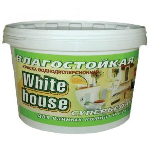 Краска ВД White house 14 кг влагостойкая, для кухонь и ванных