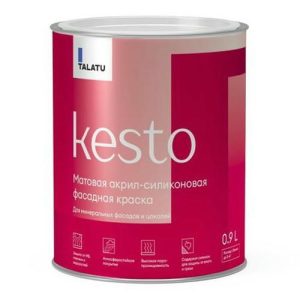 Краска акрил-силиконовая TALATU Kesto База С фасадная 0,9 л бесцветная