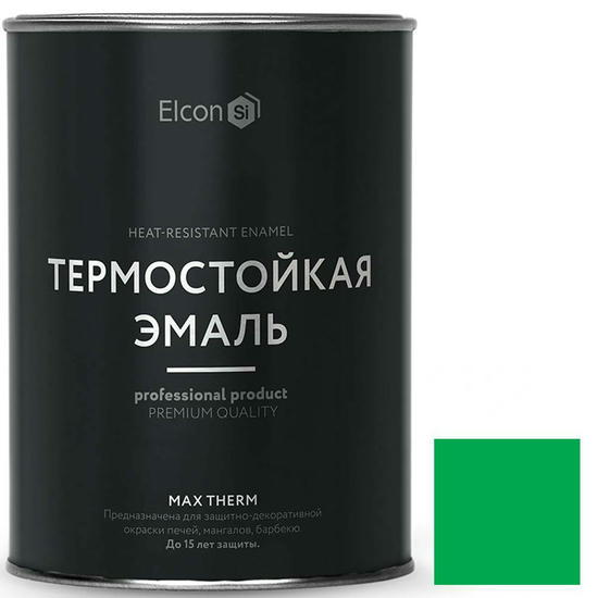 Эмаль термостойкая Elcon Max Therm 700 градусов зелёная 0,8 кг