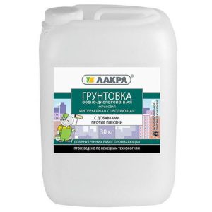 Грунтовка интерьерная Лакра сцепляющая с добавками против плесени 30 кг