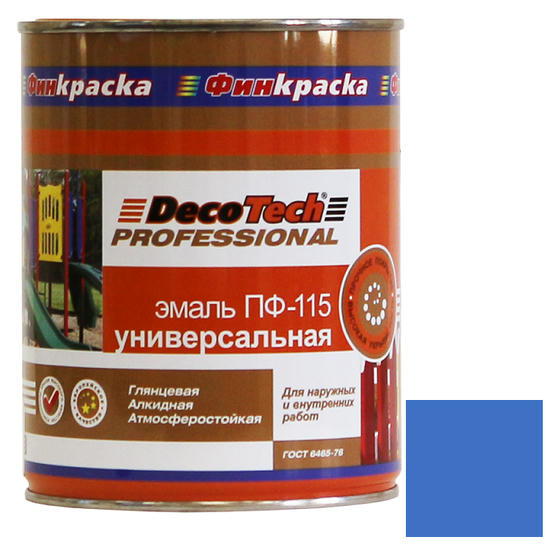 Эмаль DecoTech Professional ПФ-115 Ral 5012 голубая глянцевая 0,9 кг