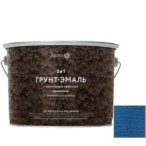 Грунт-эмаль Elcon Smith 3 в 1 с молотковым эффектом синяя 2 кг